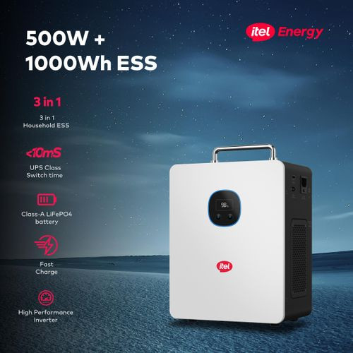 itel 500W Solar Generator 1000Wh Lithium Battery IESS-05K10N Power Tank